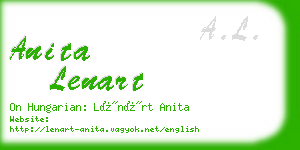 anita lenart business card